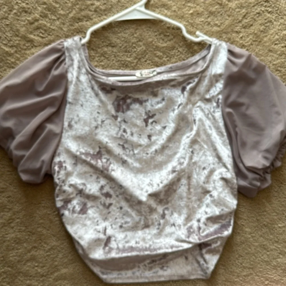 Free People Midnight Mood Velvet Crop Intimately Gray Mauve Women